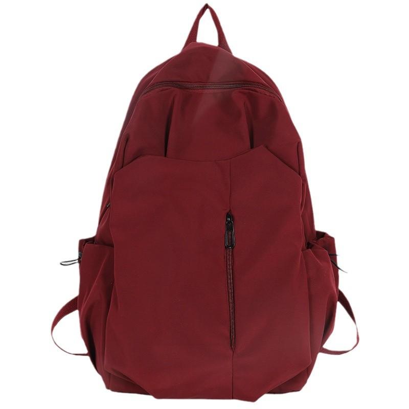 Schoolbag Large Capacity Laptop Backpack Men's and Women's Lightweight Fashion Solid Color College Student School Bag Junior High School Backpack