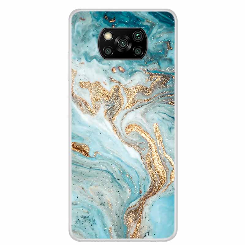 Чехол для Poco X3 Pro X3 NFC 6.67" Прозрачный Мраморный Мягкий ТПУ Силиконовый Задний Чехол для Телефона Xiaomi Poco X3 NFC Ударопрочный Fundas