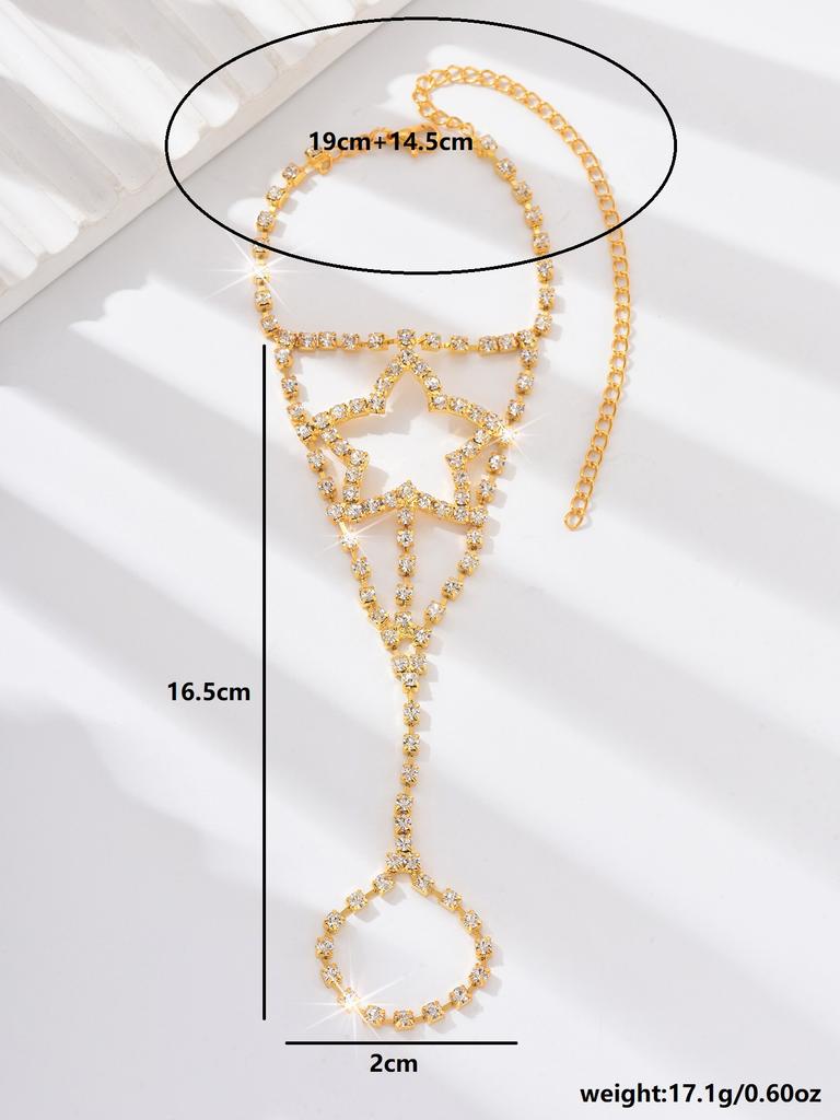 1 шт. Женская модная трендовая цепочка на ногу со звездой, циркониевые аксессуары, подходит для свиданий, вечеринок, фестивалей, подарков