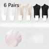 6 Pairs of Women's Summer Thin Cotton Boneless Deodorant Sweat Absorbing Heel Mesh Boat Socks