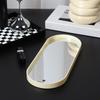 1PC Entryway Decor Aromatic Display Tray Oval Mirror Tray Minimalist Storage Tray Nordic Vanity Organizer Reflective 30x20cm