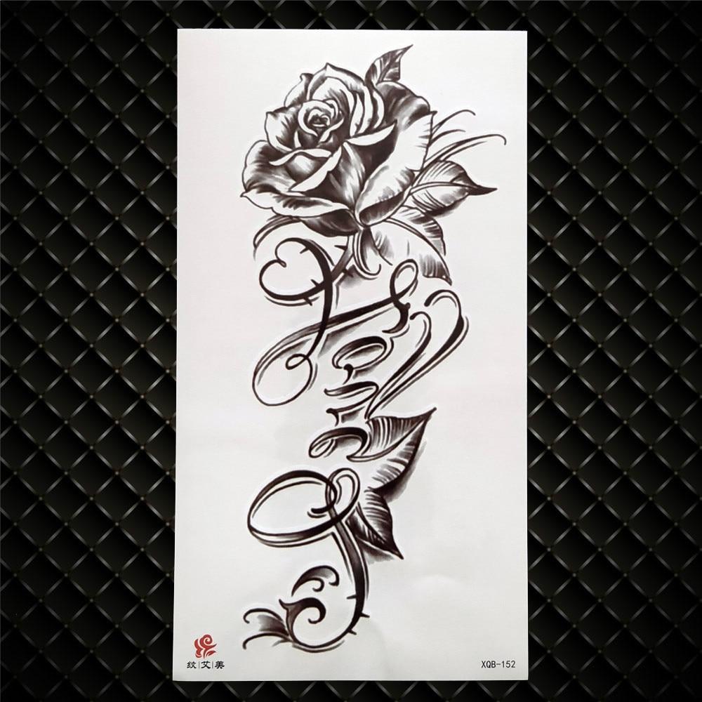 Временная татуировка с цветком ромашки для девушки, сексуальная, настоящая или ложная татуировка, наклейка, большой черный цветок пиона, водонепроницаемая татуировка