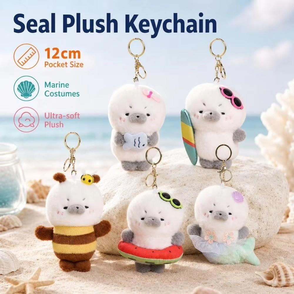Stuffed Seal Plush Toy Keychain Plush Material Seal Soft Plush Doll Keychain Birthday Gift