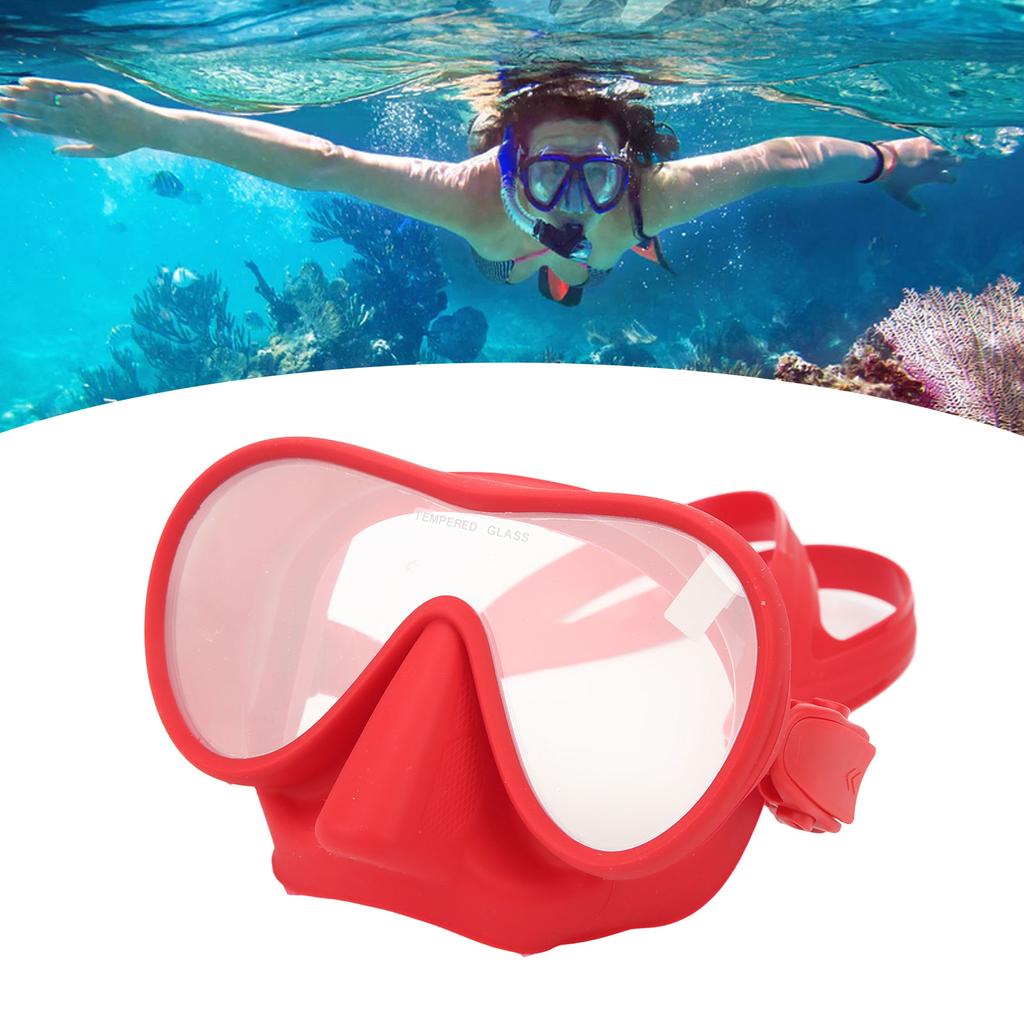 Swim Goggles Snorkel Diving Mask Tempered Glass Anti Fog for Freediving
