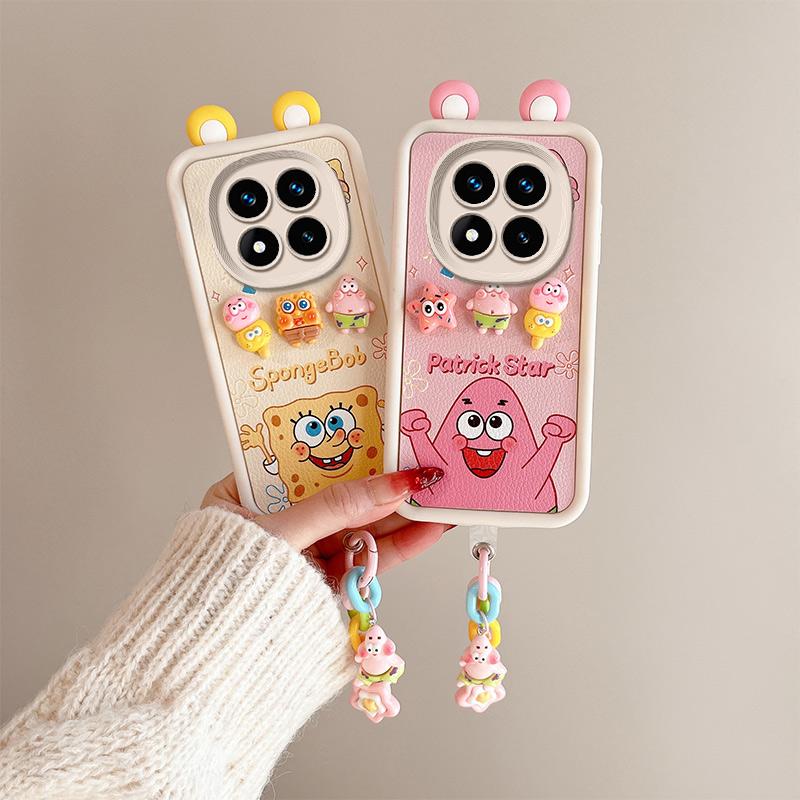 KEYSION Милый чехол с 3D-мультяшным рисунком для Redmi Note 14 Pro 5G 14 Pro+ с браслетом, силиконовый противоударный чехол для телефона Xiaomi POCO X7