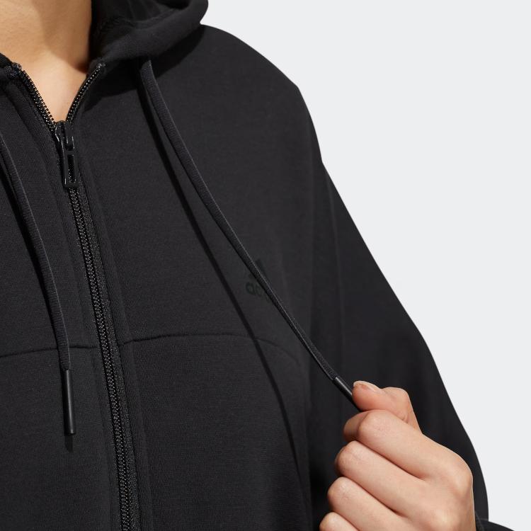 Adidas Сплошной цвет с вышитым логотипом, спортивная куртка с длинным рукавом, женские куртки, черный HM2814