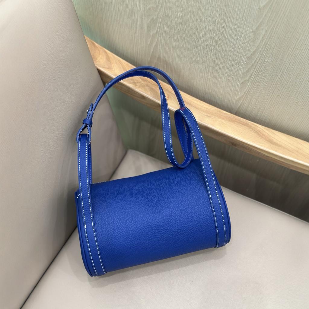 Высококачественный рюкзак из канваса и коровьей кожи, с ремешком, с элементом волны, круглая сумка-ведро, унисекс, с кожаной отделкой, сумка кросс-боди