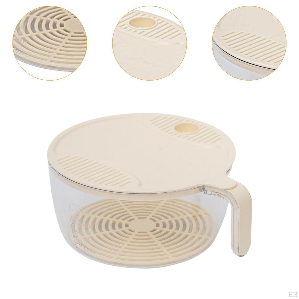 Cleaning Drain Bowl Snack Tray with Water Filter Cover and Handle Rice Wash Veggie Colander