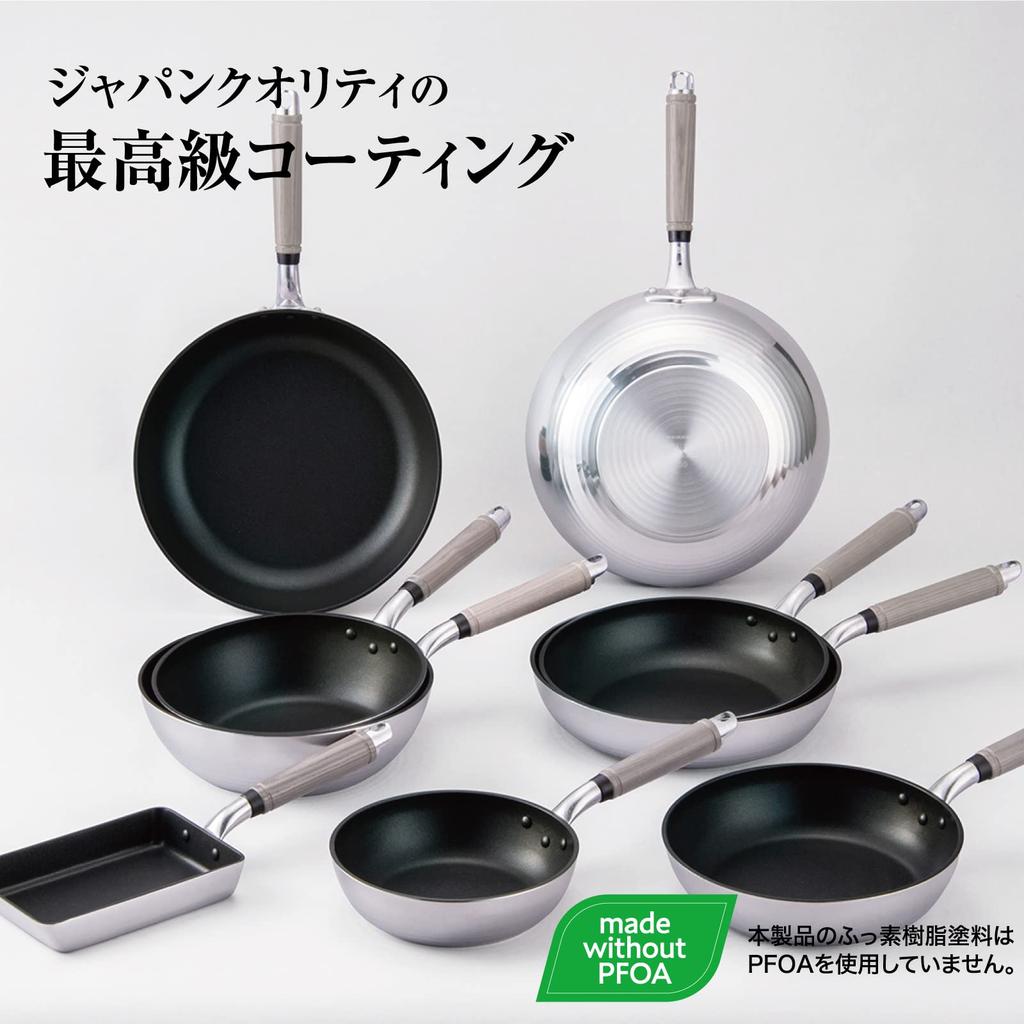 Hokuriku Aluminum Frying Pan 26cm Lightweight Aluminum Gas Fire Made in Japan Deep Lightest in the series Even heating all over frying pan Durable