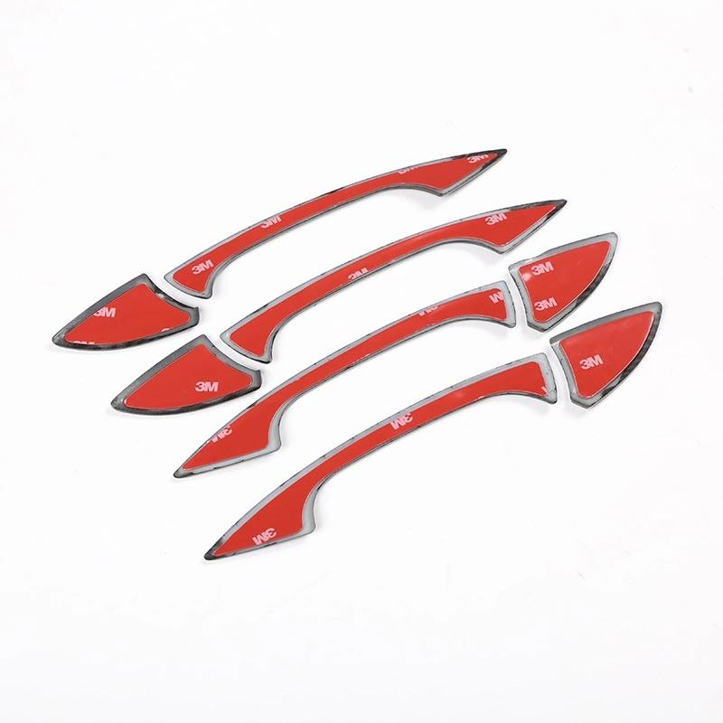 4 х углеродного волокна ABS хромированная отделка дверной ручки автомобиля для Mercedes Benz A GLK GL ML C Class W204 X204 W176 с логотипом автомобиля