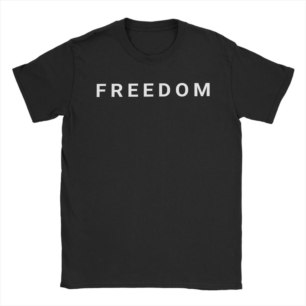 Funny Freedom LOGO T-Shirts for Men Crew Neck 100% Cotton T Shirt  Short Sleeve Tee Shirt Plus Size Tops