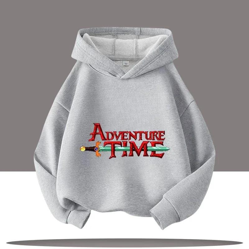 2025 Новая детская толстовка Время приключений с мультяшным принтом Аватар Детская спортивная одежда для девочек Повседневный топ Одежда на осень/зиму