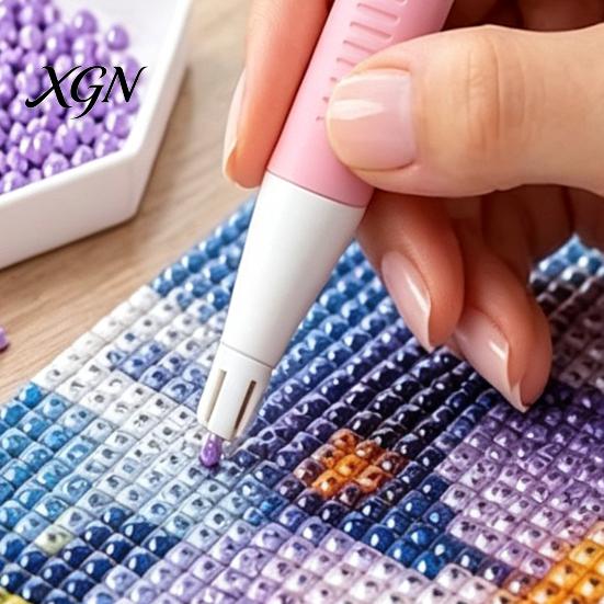 Bead Picking Pen for Crafts Auto Dispenser Pen, Wax Free Faux Diamond Art Tool Picker Round Diamonds DIY Embroidery Accessories