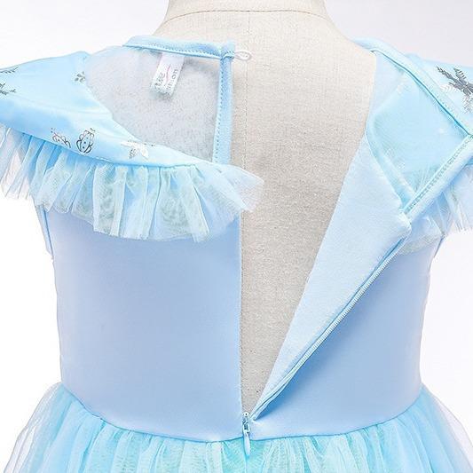 Cross-border foreign trade Ice and Snow Queen dress Fluffy yarn dress with cape Frozen Princess Elsa dress