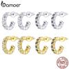 Серьги-гвоздики BAMOER из стерлингового серебра 925 пробы с блестящим цирконием и кристаллами, обручи для ушей для женщин, модные украшения