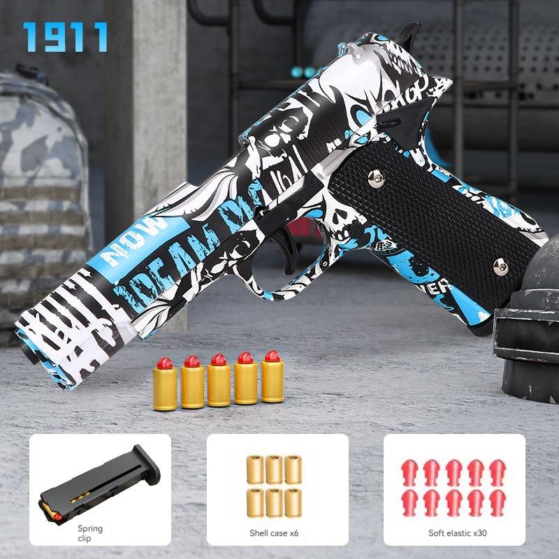 M1911 Toy Gun Pistol Soft Bullet Shell Ejected Blaster Manual Airsoft Air Gun Launcher For Children Adults Shooting Games