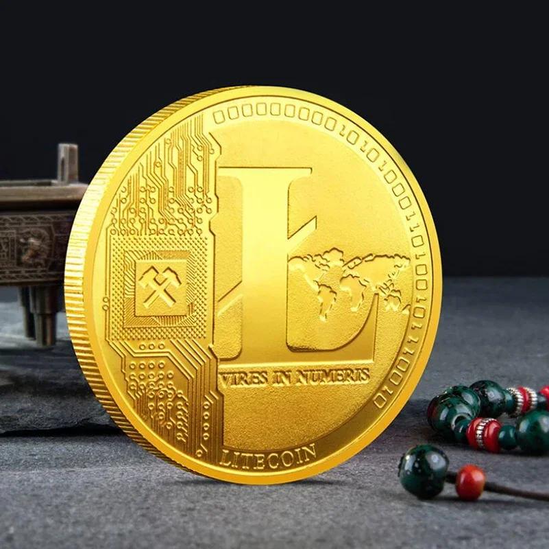 Litecoin Coin Коллекция памятных монет Виртуальная счастливая монета Сувениры Украшения для дома Поделки Украшения для рабочего стола Отличный подарок