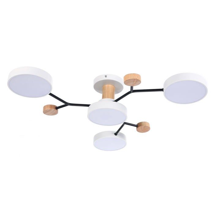 Plafonnier LED - SCHINDORA - Schindora - 36W - Blanc chaud 3000K - Design en chêne