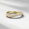 Xian Can Jewelry Кольцо-кафф из серебра S925 с золотым покрытием и инкрустацией из половинчатого бриллианта - Европейский и американский модный стиль