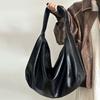 Большая вместительная черная сумка-пельмень женская ретро-сумка высокого класса на одно плечо через плечо, новинка зимы 2024 года, женские сумки