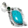 Santa Rosa Turquoise Gemstone 925 Sterling Silver Jewelry Pendant 3.19" Y6p54