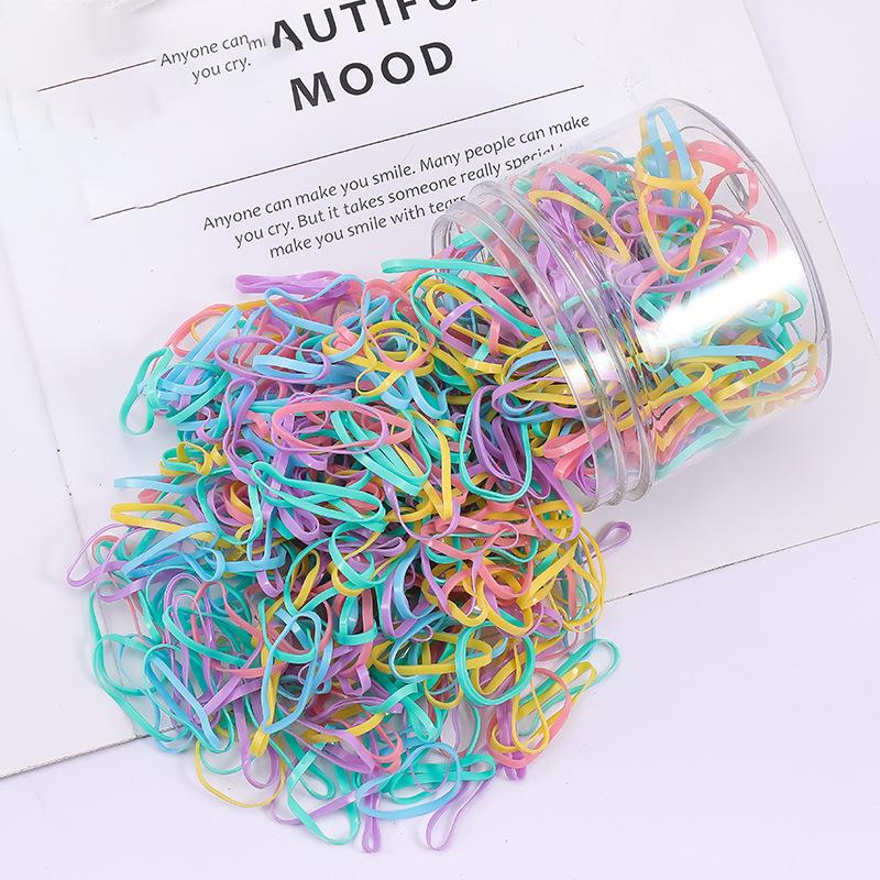 500pcs disposable thickened elastic bands for children's small hair accessories; elastic bands that are strong and never break