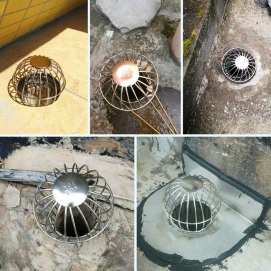 Anti-blocking Floor Drain Antifouling Stainless Drain Outlet Round Net Cover for Garden