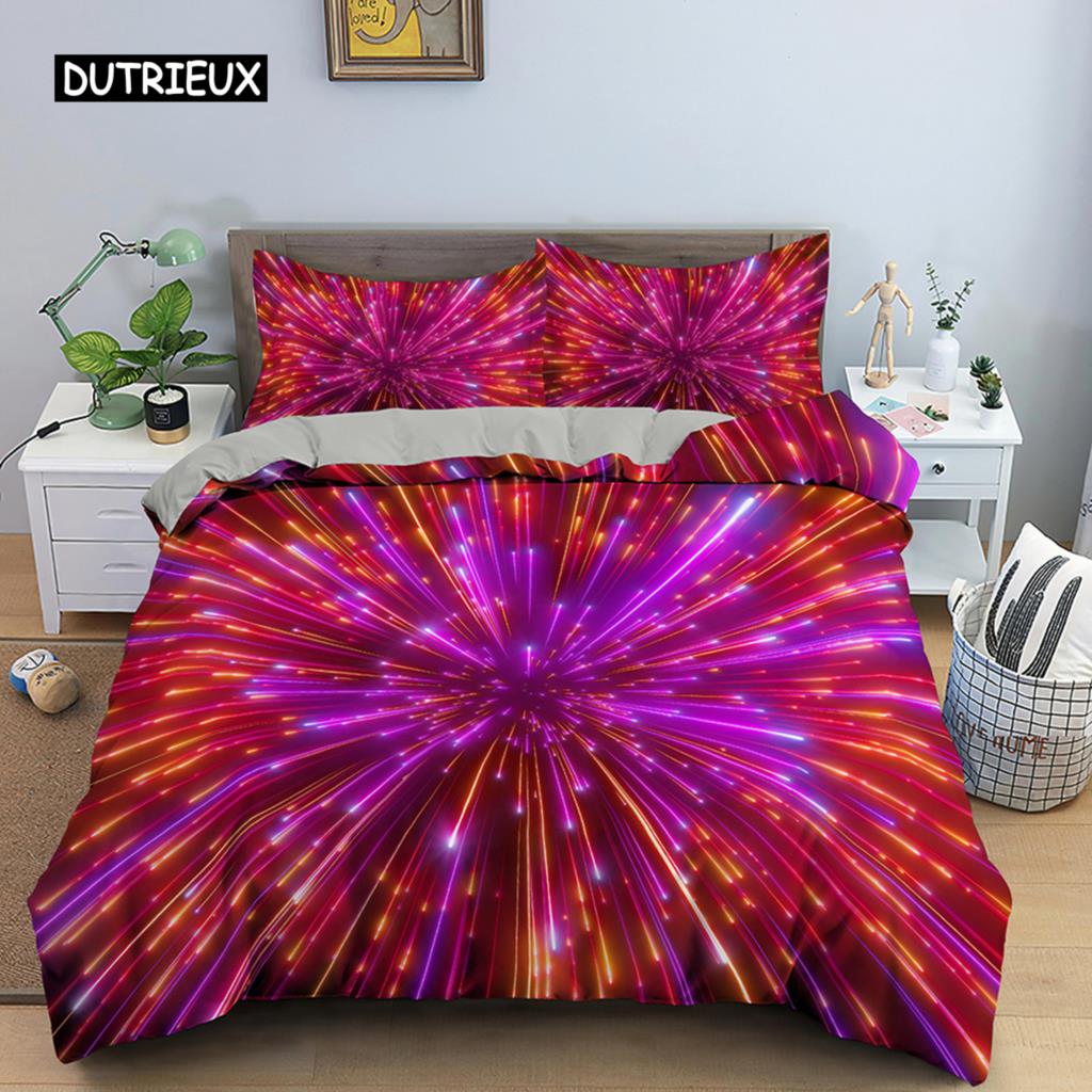 3D Пододеяльник Психоделический комплект постельного белья Роскошный пододеяльник с застежкой-молнией 2/3 шт. Пододеяльник King Пододеяльник из полиэстера