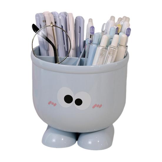 Подставка для ручек Мультяшный дизайн Цвет макарон Органайзер для стола Большой вместимости С перегородками Подставка для стола Декор для дома, офиса, школы