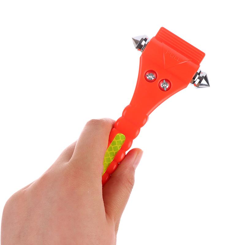 1Pc 2 In 1 Car Emergency Safety Escape Hammer Glass Window Breaker Belt Cutter Tool Glass Lifesaving First Aid Kit