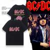 Футболки с коротким рукавом с символикой рок-группы AC/DC для мужчин и женщин из чистого хлопка в американском уличном хип-хоп стиле для лета