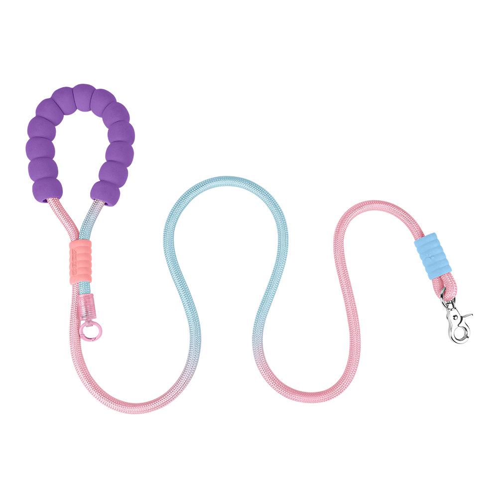Поводок для собак цвета дофамина: Удобная ручка из пеноматериала, держатель для мешка для фекалий, износостойкий для походов