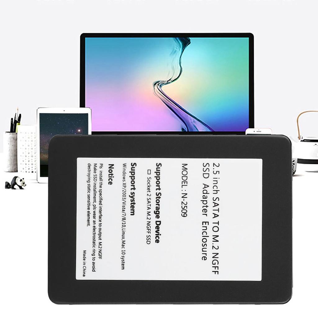 Корпус жесткого диска M.2 NGFF to SATA из алюминиевого сплава для настольного ноутбука 7MM 2280