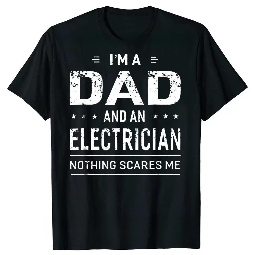 2026 Summer Fun Unisexs Electrician Letter Pattern Printed Round Neck Tshirt 100 Cotton Neutral Soft Breathable Short Sleeve