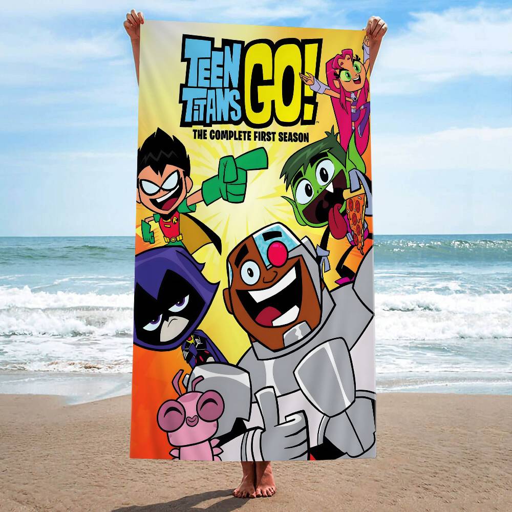 Постер Teen Titans Go Пляжное полотенце Цветные банные полотенца для девочки Микрофибра Быстросохнущее Не прилипает песок Пляж Йога Спа Спортзал Бассейн