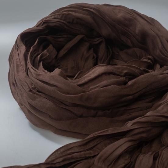 Women Scarf Retro Pleated Design Thin Scarf Soft Flax Shawl Scarf Daily Wear Outdoor Activities Versatile Accessory