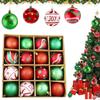 16 Pcs Christmas Ball Ornaments 2.36 Inch Shatterproof Plastic Balls Christmas Tree Hanging Decoration for Xmas Tree Holiday Party Decor