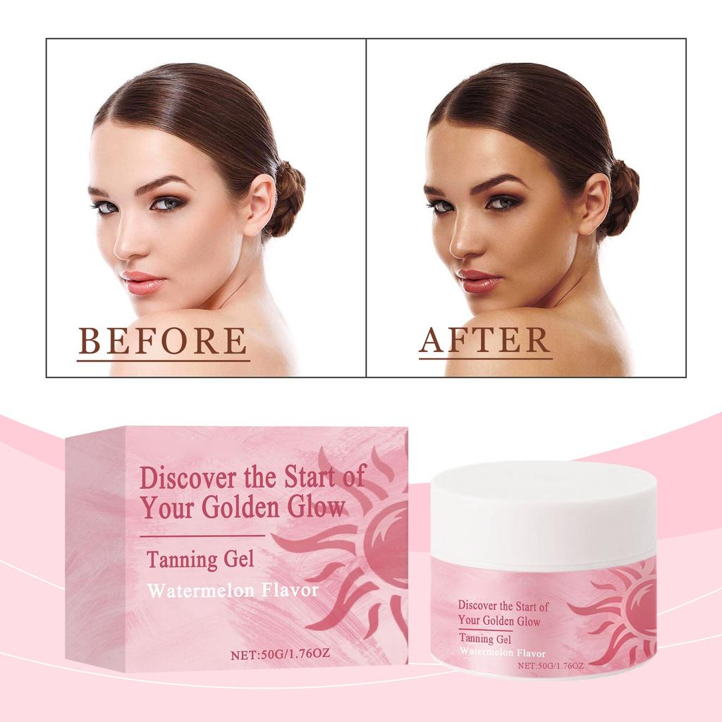 Набор для ухода за кожей с гелем для загара Double Effect, натуральный цвет, осветляет тон кожи, питает и смягчает