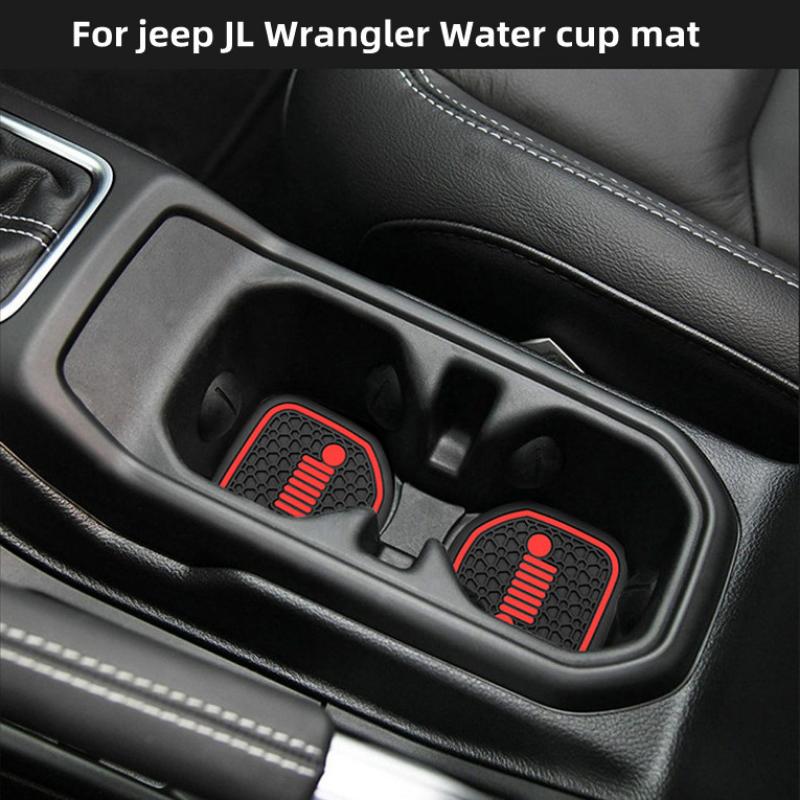 Car Interior Accessories for Jeep New JL Wrangler Water Coaster Special Slot Non-slip Water Cup Mat AMP1