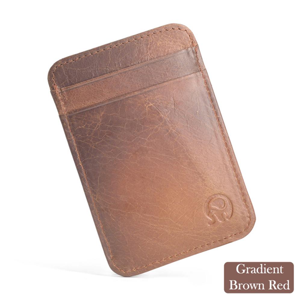 Genuine Leather Men Wallet Brown Coin Purse Small Mini Card Holder Male Wallet Pocket Thin Purses Money Bag Slim Wallet New