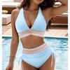 Женский сексуальный купальник бикини с глубоким V-образным вырезом на спине, однотонный