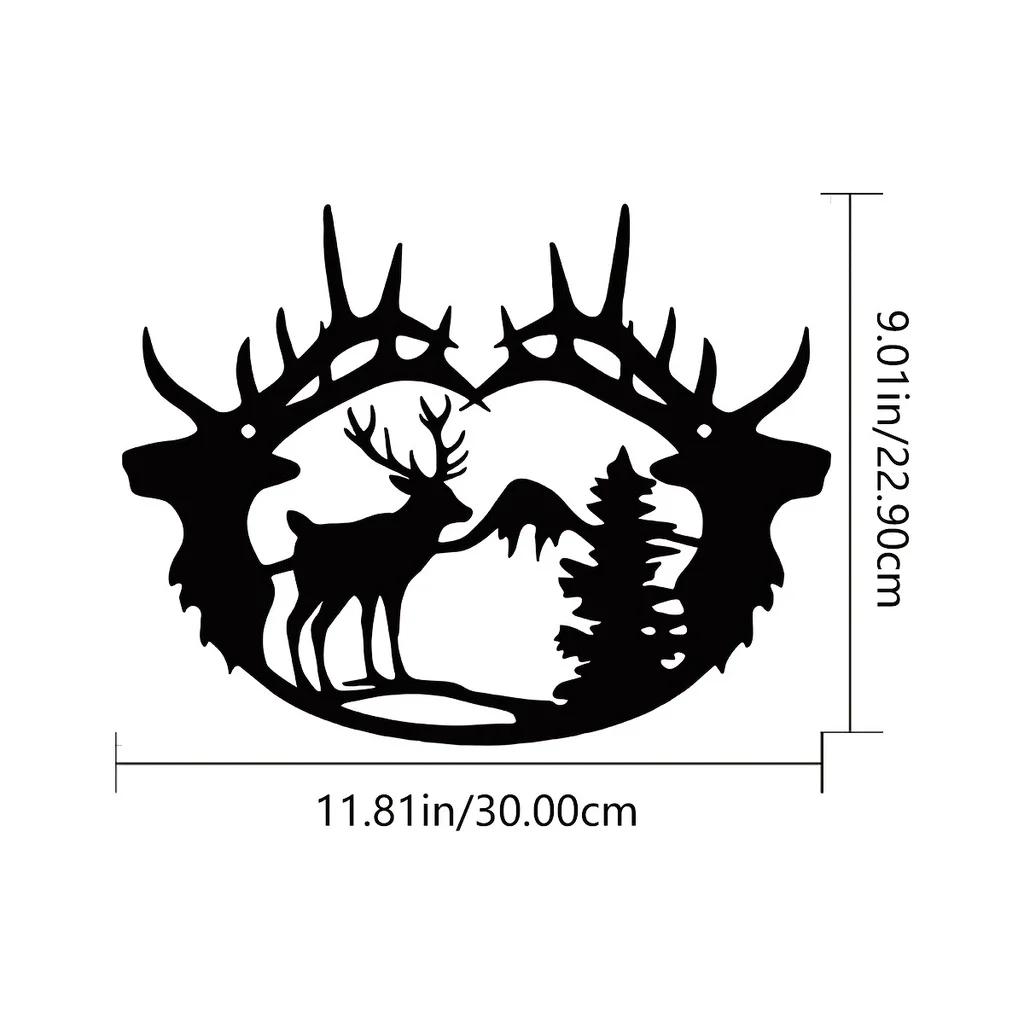 1pc Deer Theme Decor - Exquisite Wall Art Decorations, Modern Bedroom Enhancement with Sticker Mural and Metal Wall Hanging