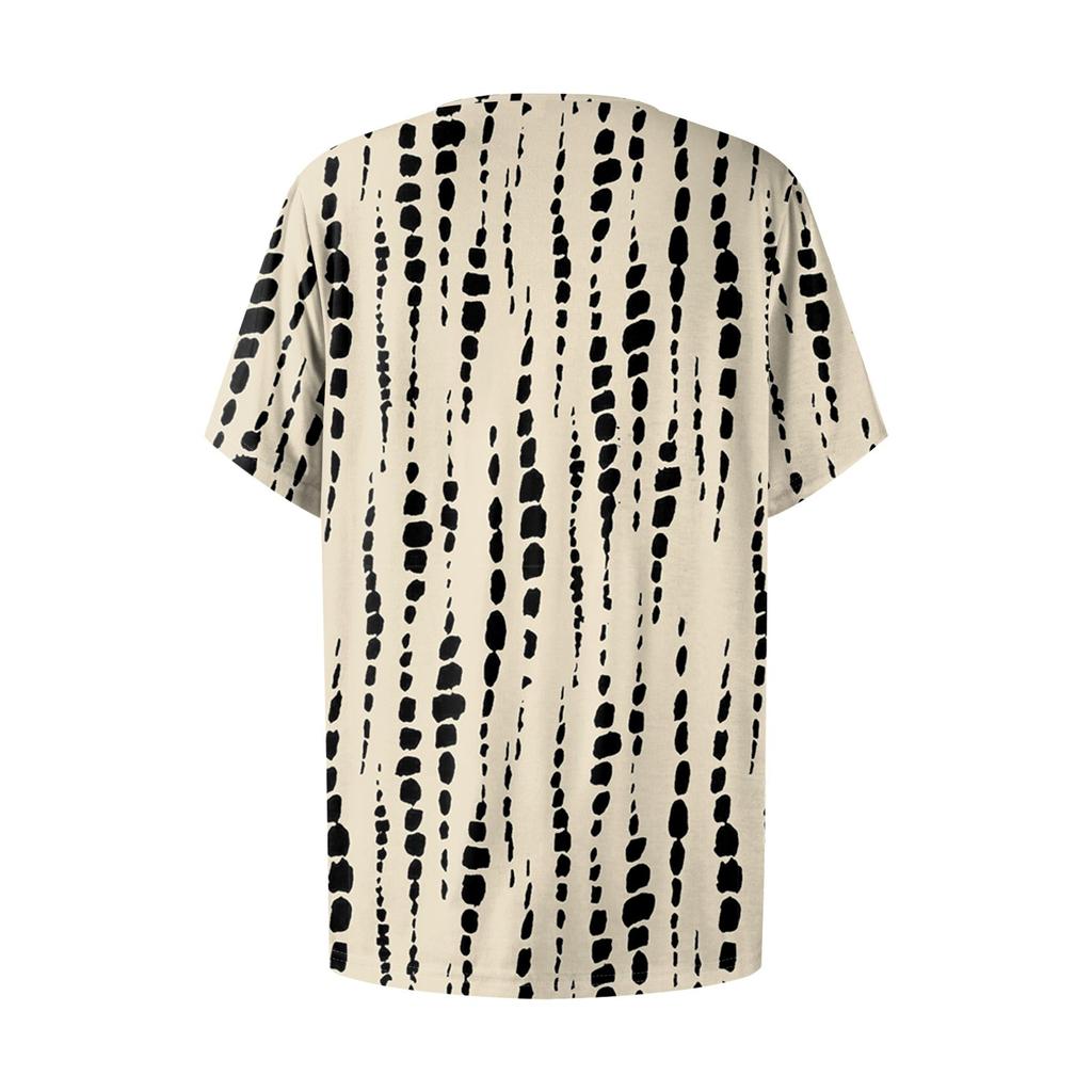 Plus Size Women's Casual Round Neck Pleated Short Sleeve Color Top