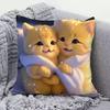 Square Pillowcase Cute Cat Pillow Sofa Cushion Covers Lumbar Cushion for Women