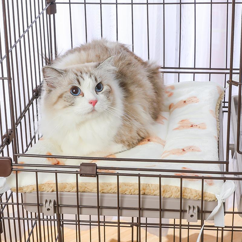 Зимняя плюс бархатная и утолщенная клетка для кошек, специальная подкладка, коврик для кошек, теплая фланель, комплектуемое одеяло для домашних животных, коврик из кораллового бархата