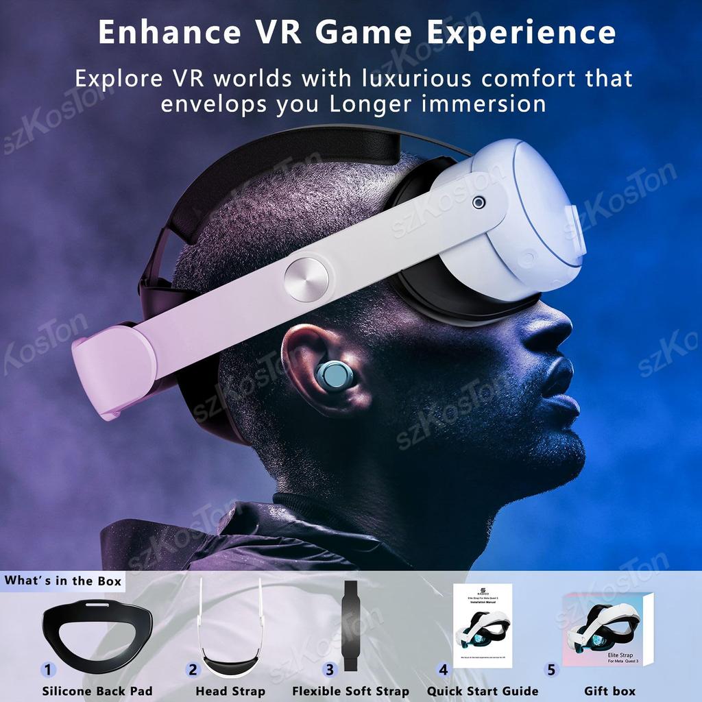 Комфортный ремешок для головы для Meta Quest 3S и Quest 3 VR-гарнитуры, уменьшающий давление, регулируемый ремешок Elite для Meta Quest3, аксессуары