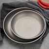 Pure Titanium Plate Outdoor Camping Picnic Tableware Titanium Alloy Plate Steam Dinner Plate Household Dish Antibacterial Anti-mold Titanium Plate