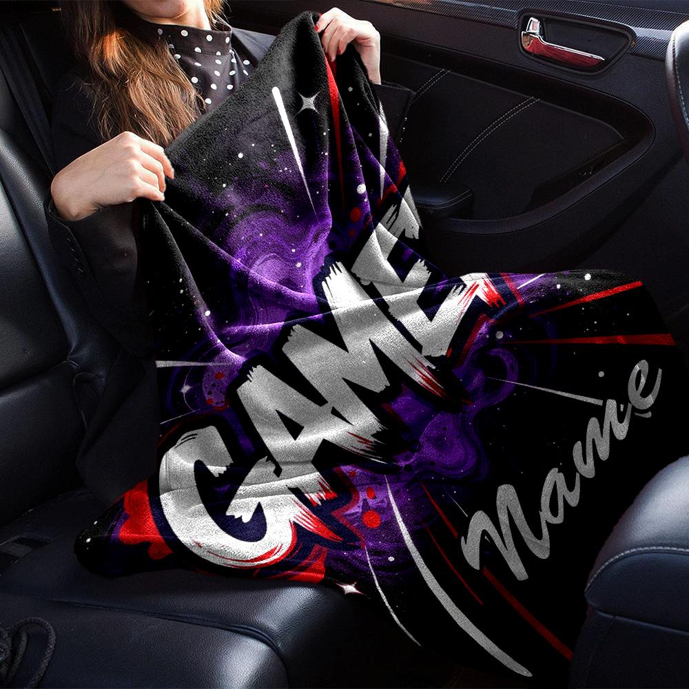 Custom Name Game Controller Theme Printed Blanket - Perfect for Couch, Bed, Travel & Outdoor Use | Machine Washable, Cozy & Durable.
