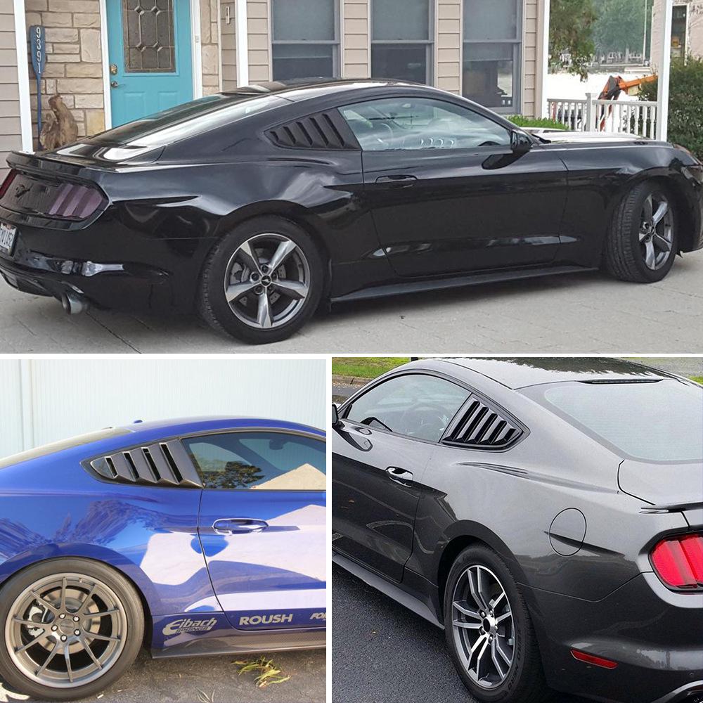 Черные матовые задние боковые жалюзи для Ford Mustang 2015-2017