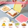 3 Pack Sandwich Containers,3 Color Silicone Sandwich Storage with Snap-Off,Sandwich Box for Lunch,BPA Free,Leakproof, Reusable Plastic Sandwich